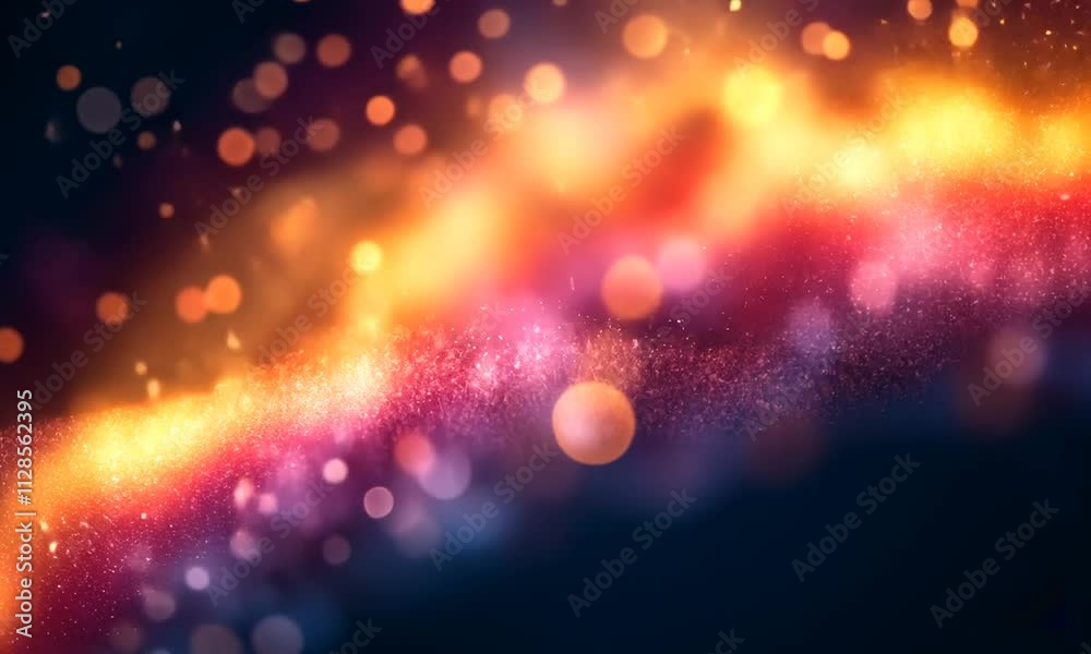 A vibrant, abstract background of colorful bokeh lights and sparkles, evoking a dreamy atmosphere.