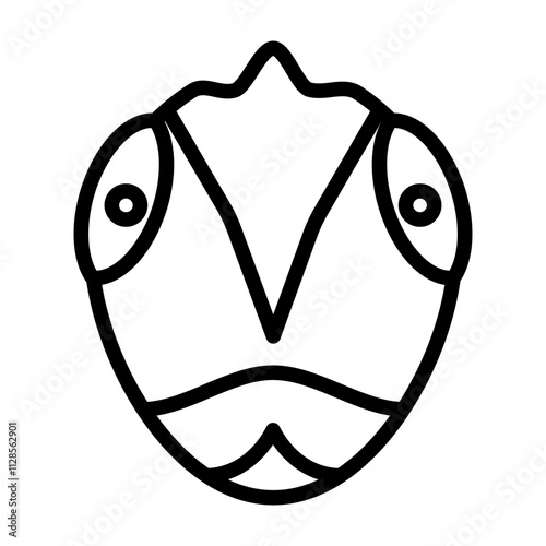 Chameleon Vector Line Icon Design