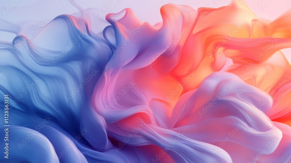 Obraz premium Abstract Swirling Colors Pastel Hues Fluid Design