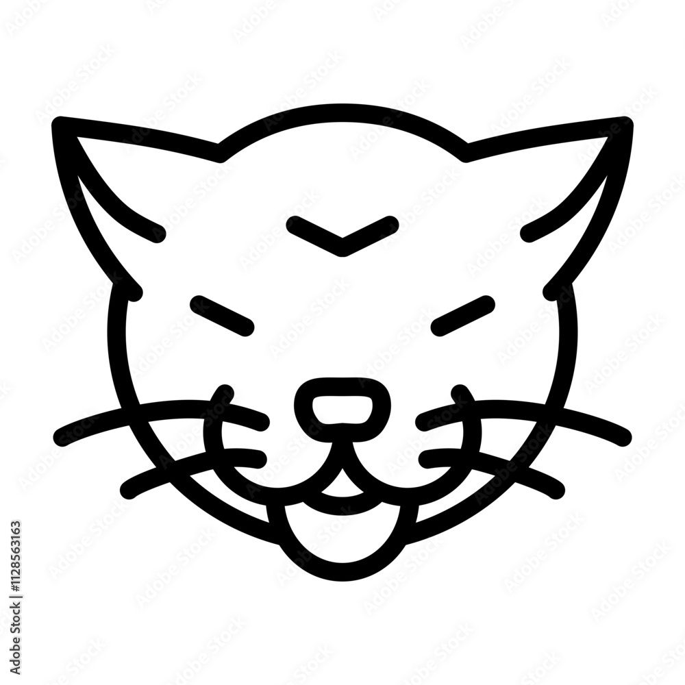 Black Panther Vector Line Icon Design Black Panther Vector Line Icon Design