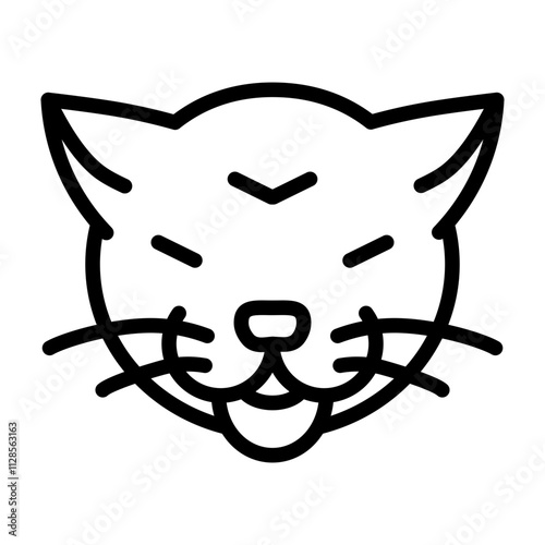 Black Panther Vector Line Icon Design