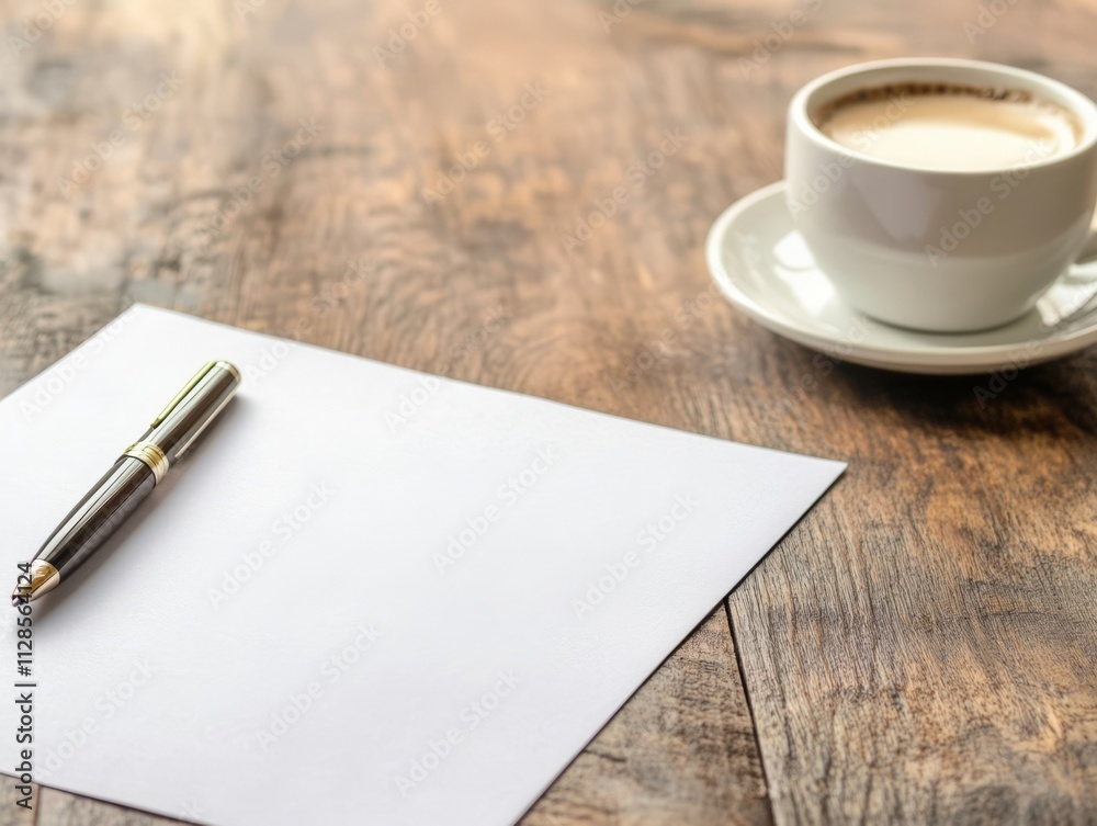 Contract Document with Pen on Wooden Table Contract Document with Pen on Wooden Table