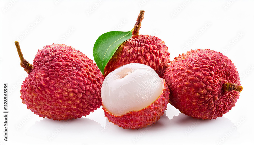Lychee fruit isolated on white background Lychee fruit isolated on white background