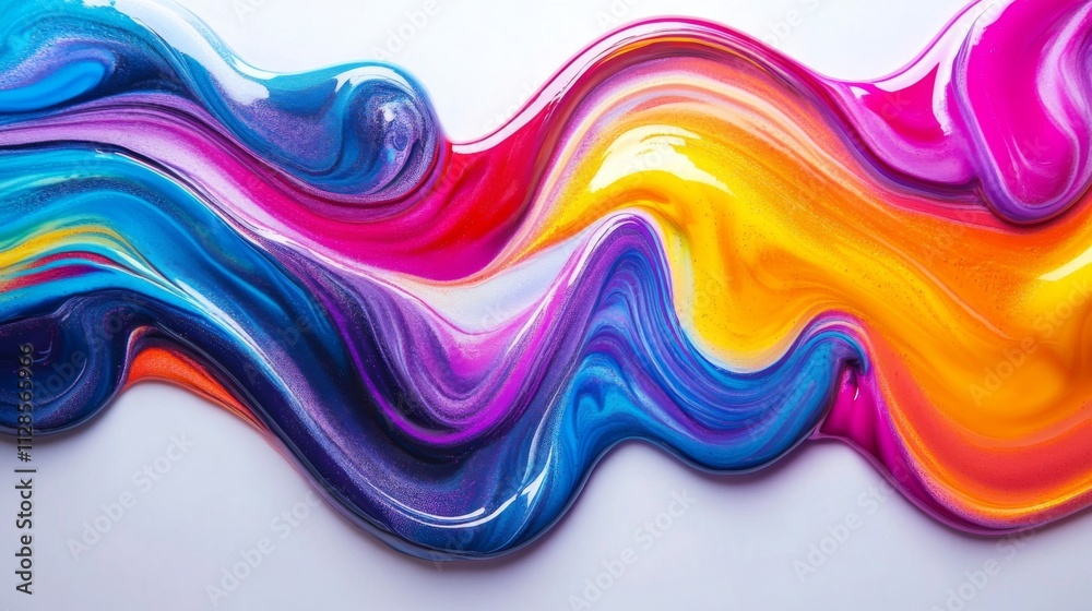 Vibrant Swirls Of Colorful Glossy Paint Vibrant Swirls Of Colorful Glossy Paint