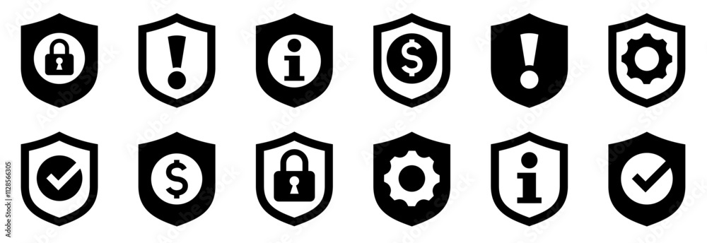 Shield icon set. Security Shield icons. Shield check mark icon. Security shield protection. Vector illustration Shield icon set. Security Shield icons. Shield check mark icon. Security shield protection. Vector illustration