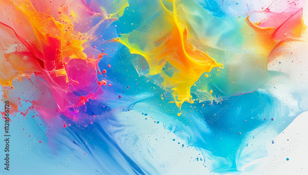 Vibrant splashes of color dance across a soft canvas at noon Vibrant splashes of color dance across a soft canvas at noon