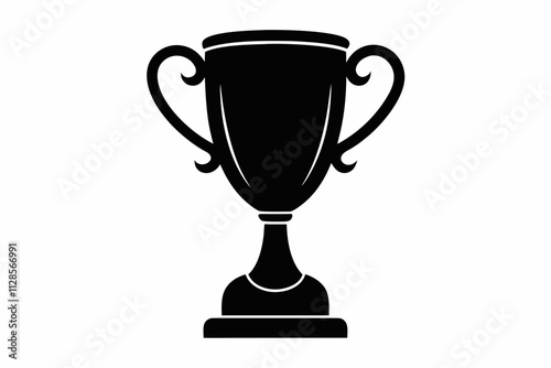 Winner cup icon. Champion trophy symbol, sport award sign. Winner prize, champions celebration winning concept isolated on white background. Reward victory vector illustration Pro Vector 