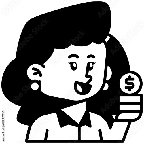 Female Police Job Black Fill Icon
