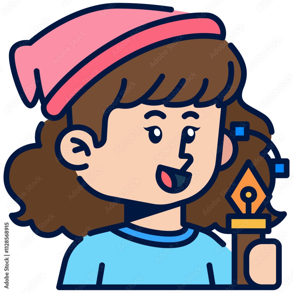 Female Electrician Job Black Fill Icon Female Electrician Job Black Fill Icon