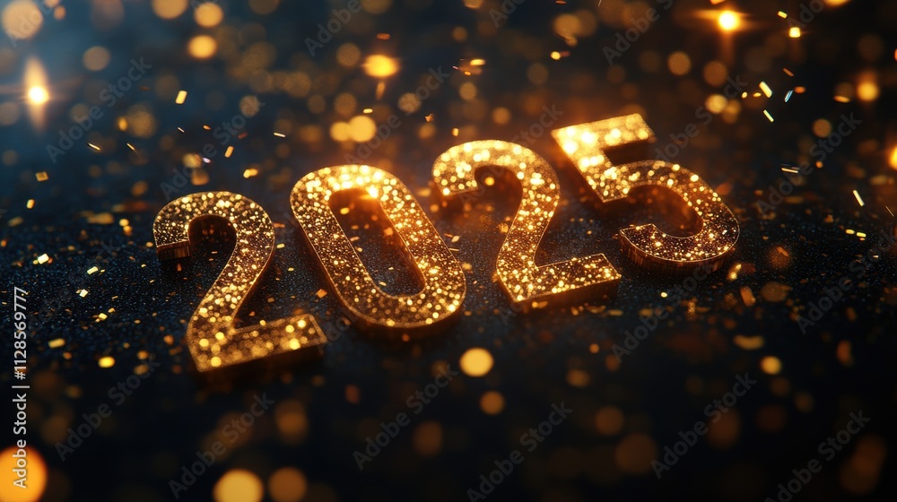 The image is a close up of the number twenty-five with glitter on it. Generative AI The image is a close up of the number twenty-five with glitter on it. Generative AI