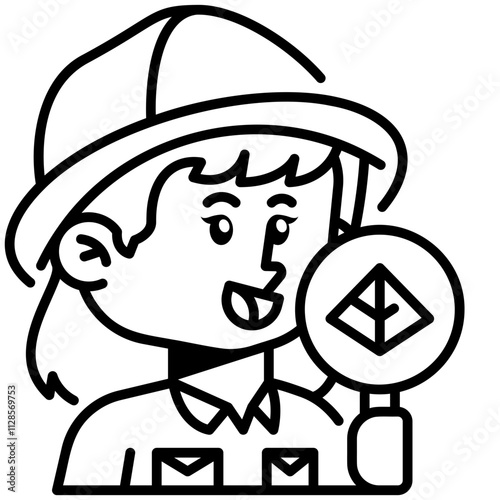 Female Archaeologist Job Black Fill Icon