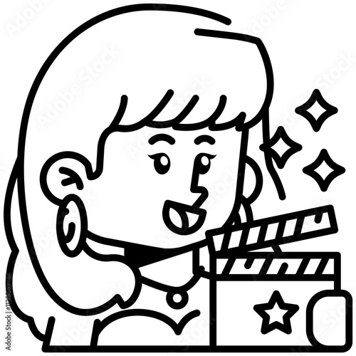 Female Actor Job Black Fill Icon