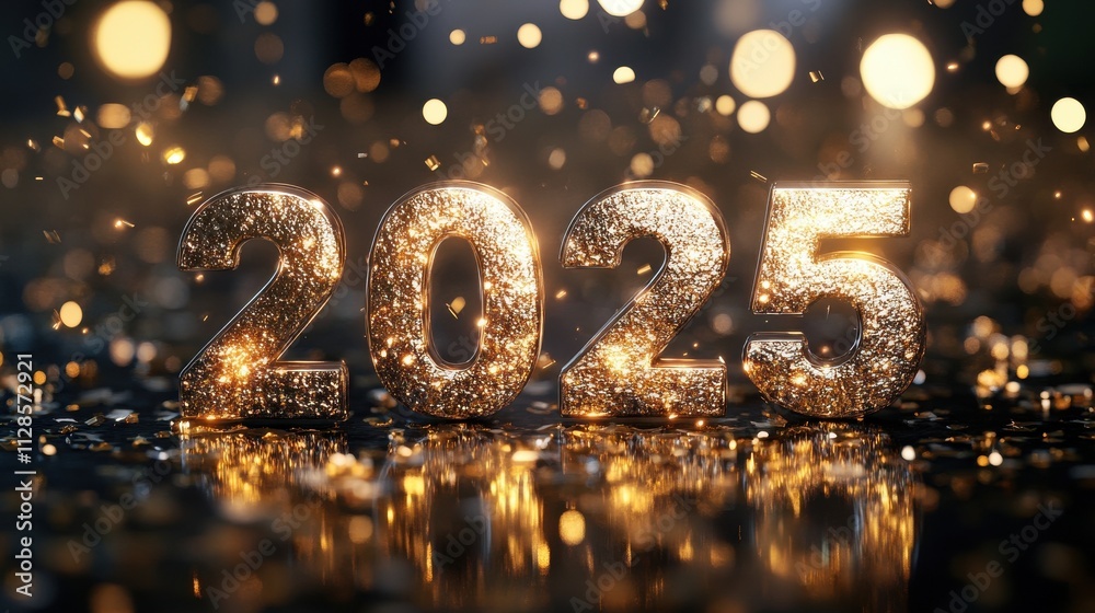 A large number of glittery letters spelling out the number twenty-five. Generative AI A large number of glittery letters spelling out the number twenty-five. Generative AI