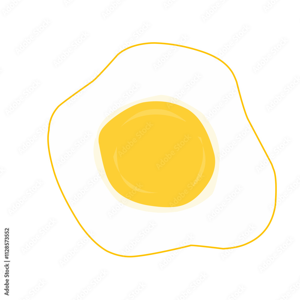 Flat design Illustration of fried egg Flat design Illustration of fried egg