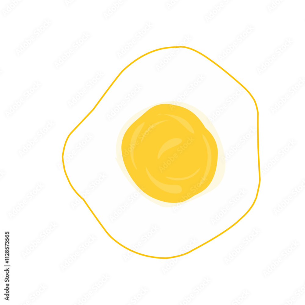 Flat design Illustration of fried egg Flat design Illustration of fried egg