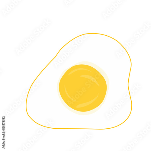 Flat design Illustration of fried egg