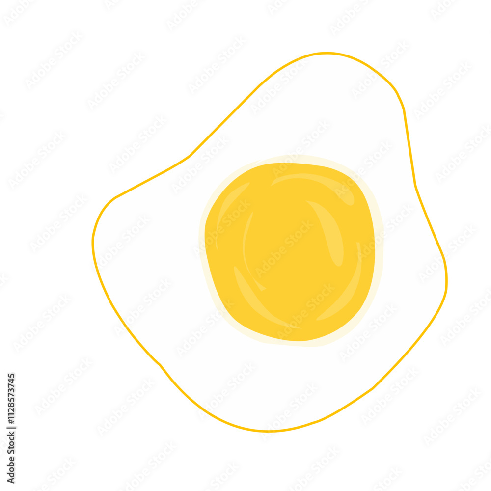 Flat design Illustration of fried egg Flat design Illustration of fried egg