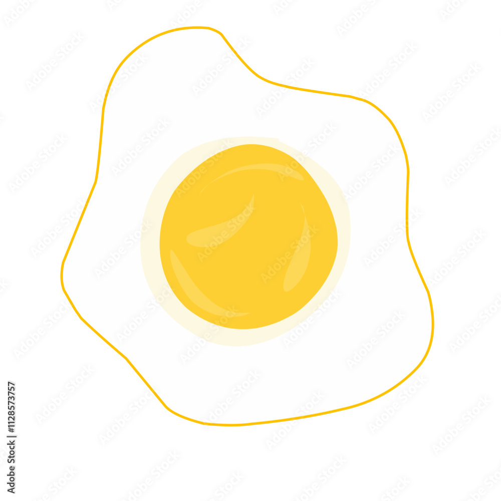 Flat design Illustration of fried egg Flat design Illustration of fried egg