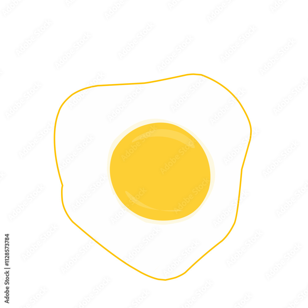 Flat design Illustration of fried egg