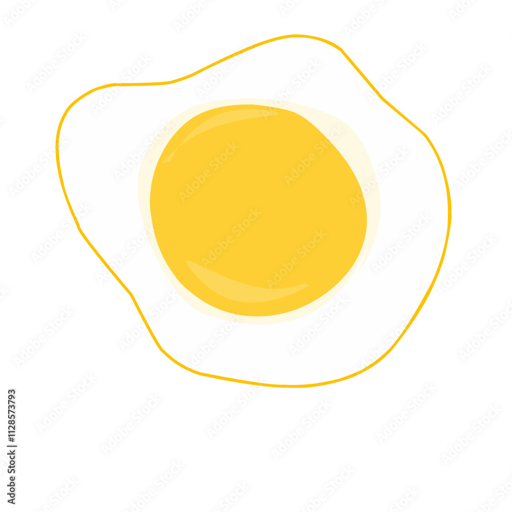 Flat design Illustration of fried egg
