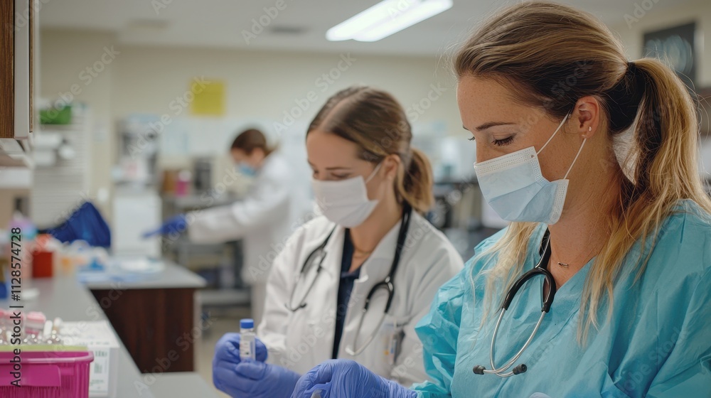 Healthcare Professionals Collaborating in Clinical Setting During COVID-19 Pandemic for Patient Care and Safety Healthcare Professionals Collaborating in Clinical Setting During COVID-19 Pandemic for Patient Care and Safety