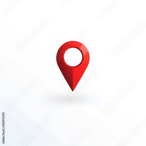 Free Download Red Location Pin Icon on White Background, GPS Navigation Marker Symbol, Map Pointer Illustration - GFXLoad