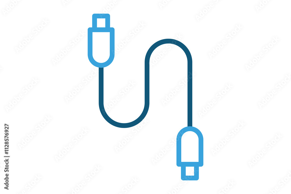Cable icon. line icon style. icon related to technology. IT architecture elements vector illustration Cable icon. line icon style. icon related to technology. IT architecture elements vector illustration