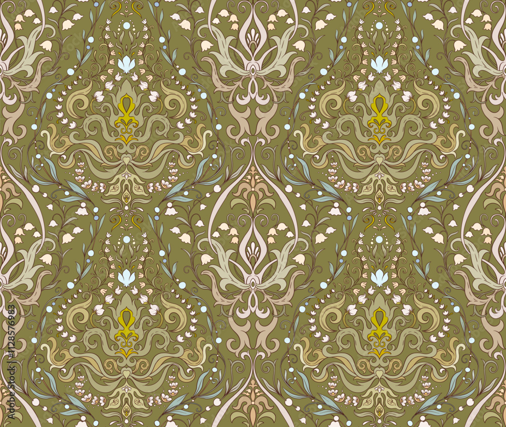 custom made wallpaper toronto digitalPaisley, traditional damask classical luxury old fashioned floral ornament. Seamless pattern, background. Vector illustration.