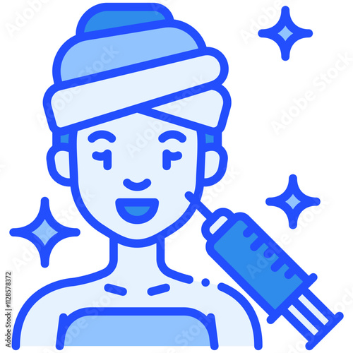 Derma filler Blue Color Icon