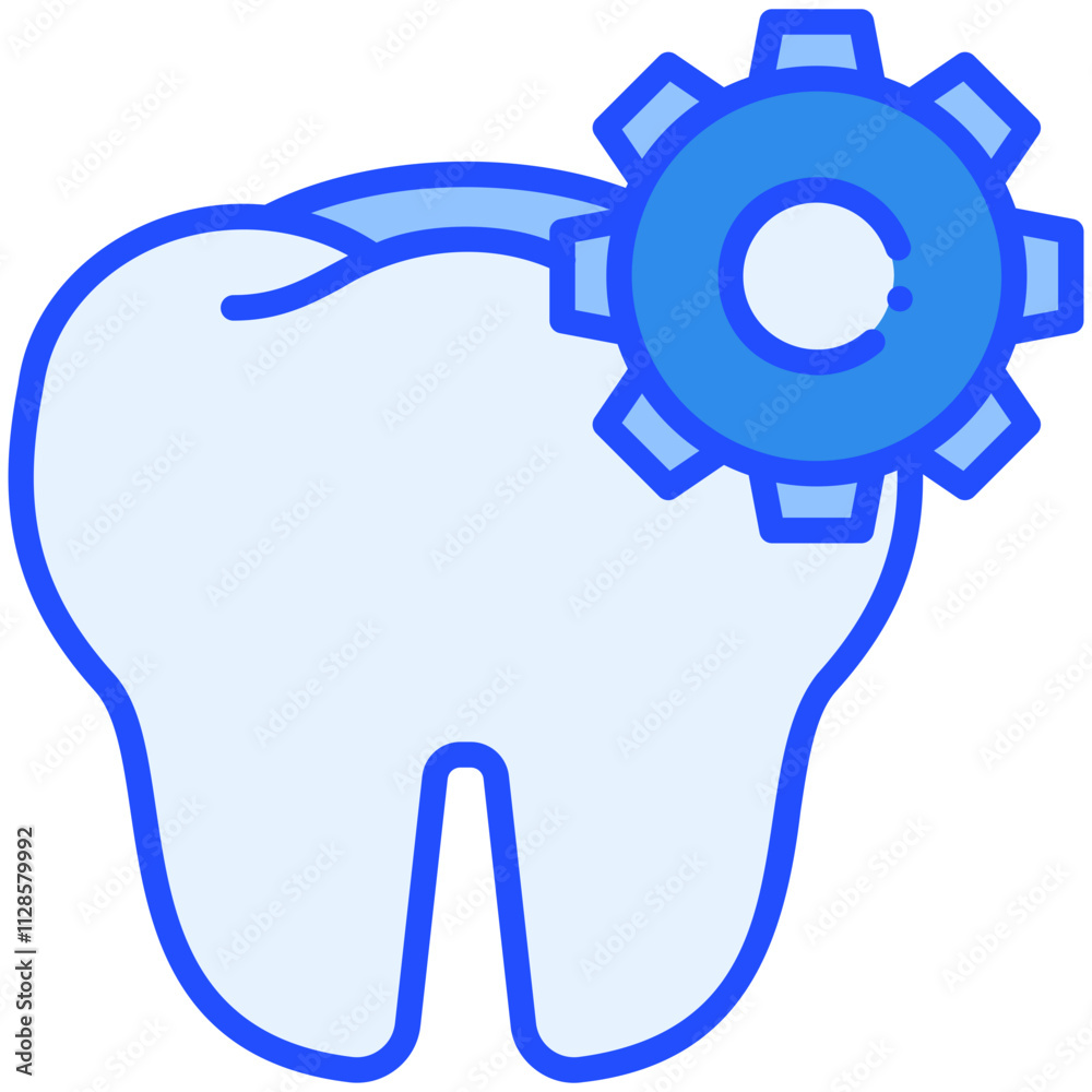 Tooth Maintenance Blue Color Icon Tooth Maintenance Blue Color Icon