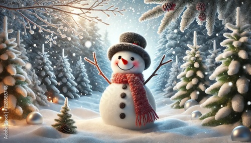 snowman on the snow