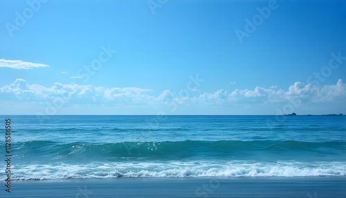 Wave ripples in the ocean with clouds overhead