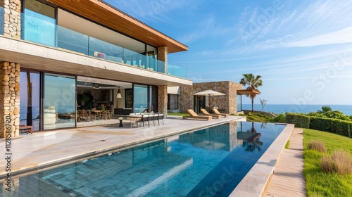 Seaside detached villa with pool and large terrace