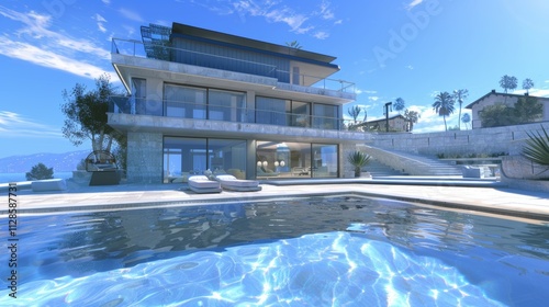 Seaside detached villa with pool and large terrace