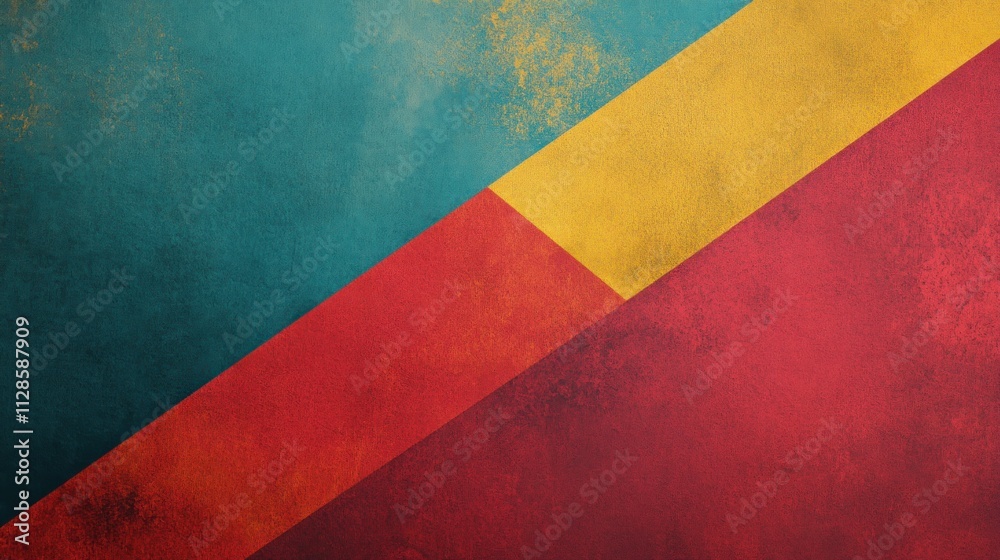 Abstract Textured Background with Teal Red and Yellow Abstract Textured Background with Teal Red and Yellow