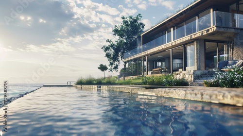 Seaside detached villa with pool and large terrace