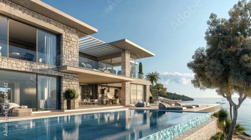 Seaside detached villa with pool and large terrace
