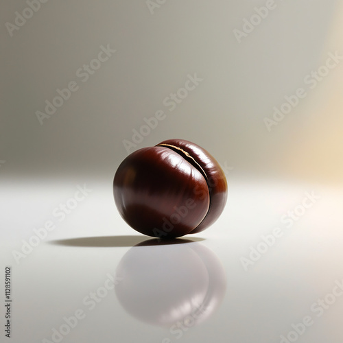 High-resolution image of a chestnut, perfect for winter-themed projects. The neutral background allows for easy compositing