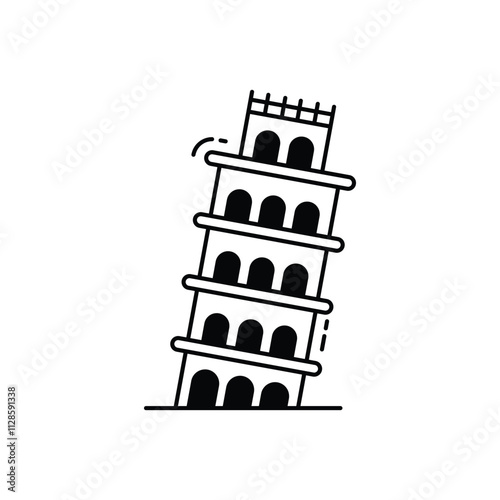 Pisa Tower vector icon