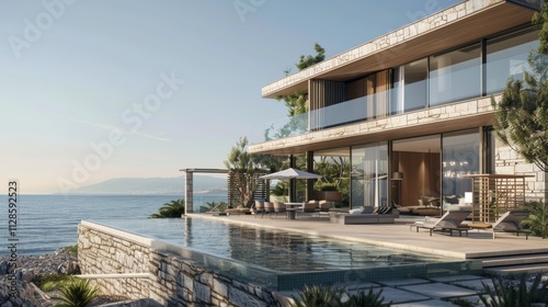 Seaside detached villa with pool and large terrace