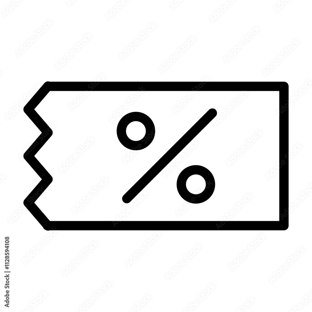 Discount Voucher Vector Line Icon Design Discount Voucher Vector Line Icon Design