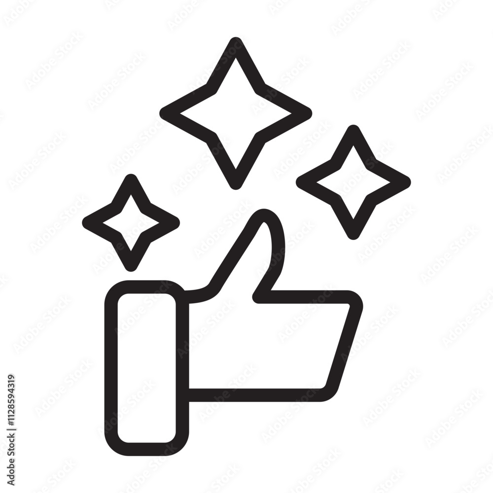Thumb Up Vector Line Icon Design Thumb Up Vector Line Icon Design
