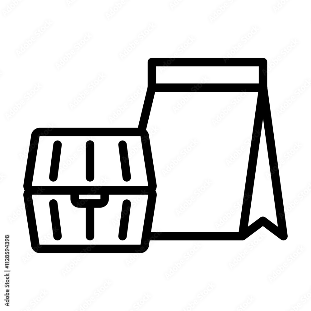 Food Package Vector Line Icon Design Food Package Vector Line Icon Design