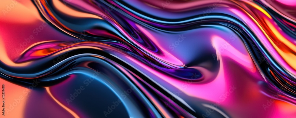 Obraz premium Abstract Colorful Fluid Waves Background Gradient Wavy Texture 3D Render