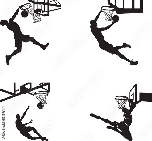 Basketball player silhouette vector