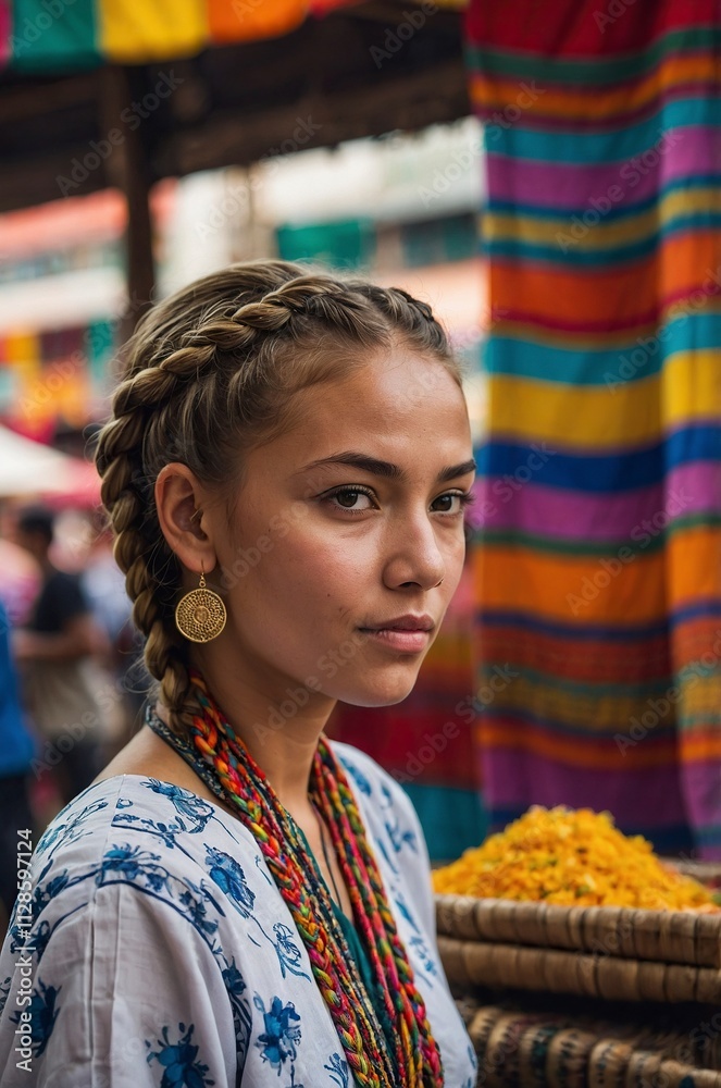 portrait of a girl in a traditional dress portrait of a girl in a traditional dress