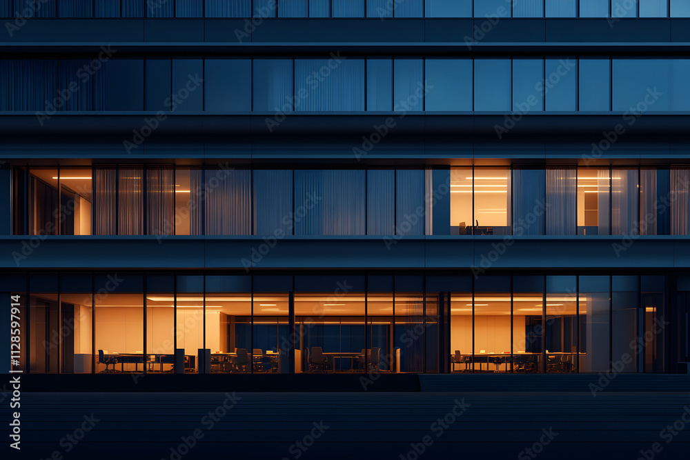 Obraz premium Sustainable Office Lighting: Energy-efficient Design with Automatic Light Control