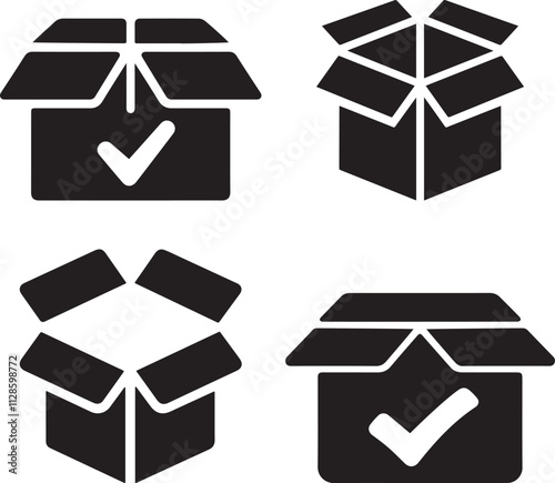 Open Cardboard Box Icon, Ready for New Beginnings Vector Illustration