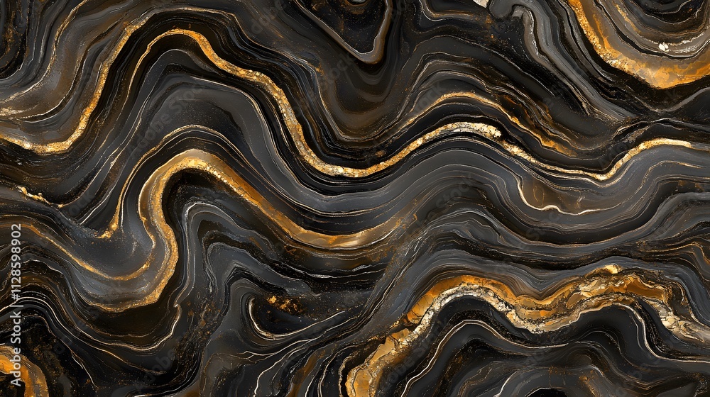 Fototapeta premium Abstract black gold marble texture.