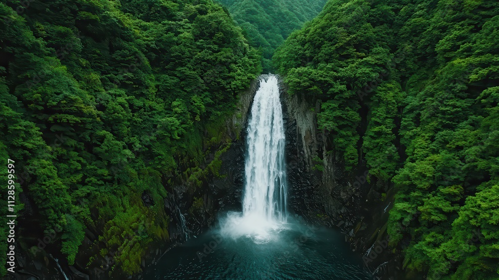 Majestic Waterfall in Lush Green Forest High Resolution Nature Photography Majestic Waterfall in Lush Green Forest High Resolution Nature Photography